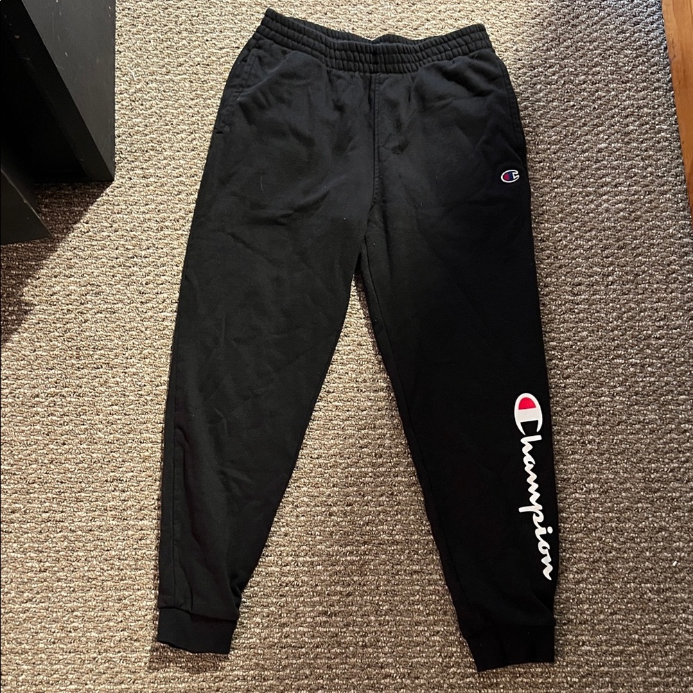 Champion Black Joggers with Logo Detail